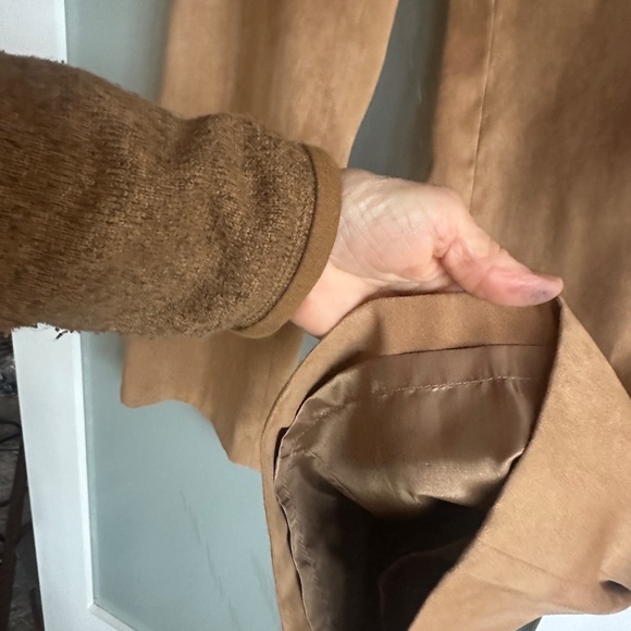 Talbots Petite 4 Faux Suede Pants, Darts, Brown Tan Fitted for Fall - Picture 5 of 12